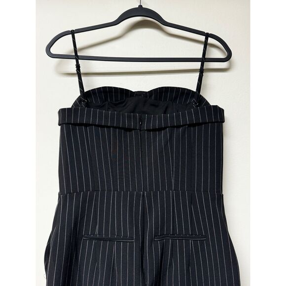 EXPRESS Pinstripe Sweetheart Neckline Straight Leg Jumpsuit, Sz 6 - Picture 10 of 15